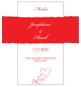 Customized Love Swirly Rectangle Wine Wedding Label 3.5x3.75